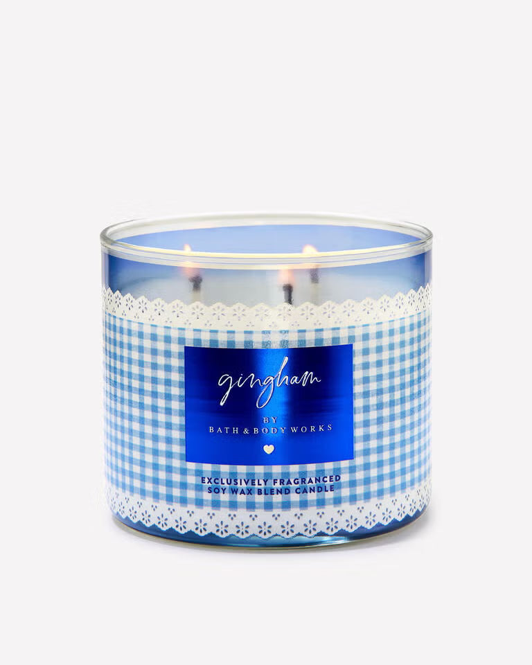 Bath & Body Works 3 wick Candle - Gingham
