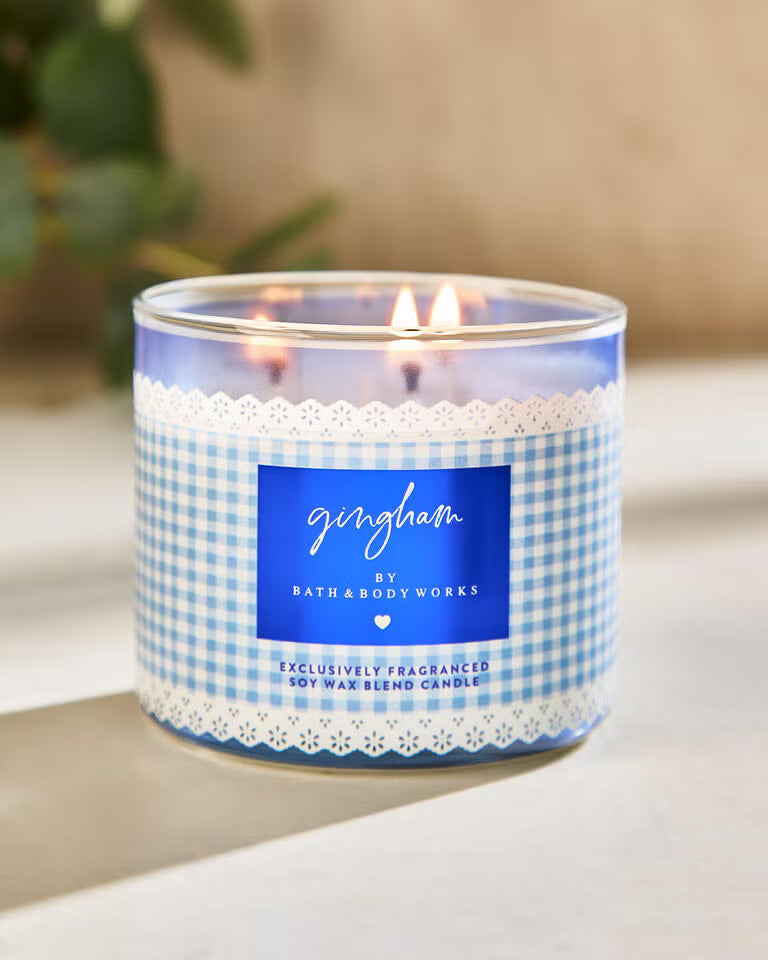 Bath & Body Works 3 wick Candle - Gingham
