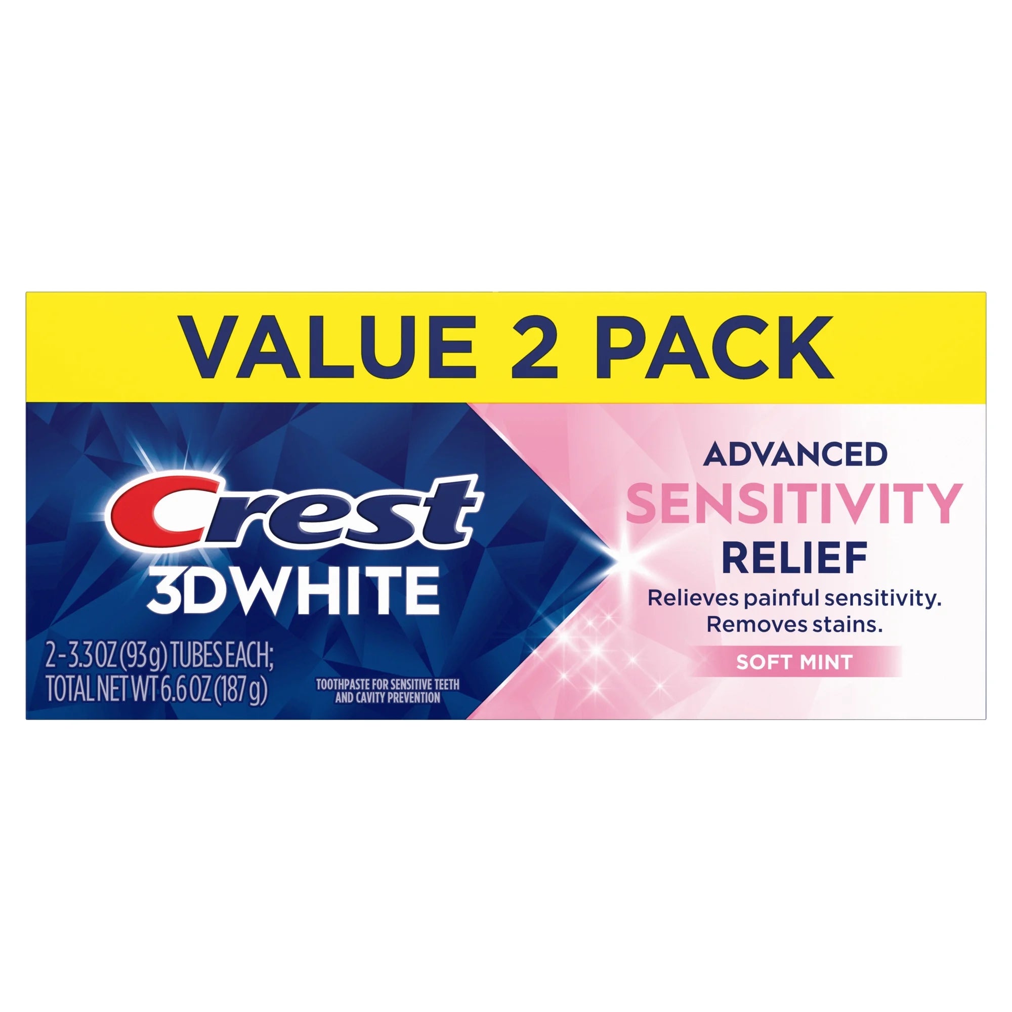 3DWhite Advanced Sensitivity Toothpaste, Soft Min - 2 Pack