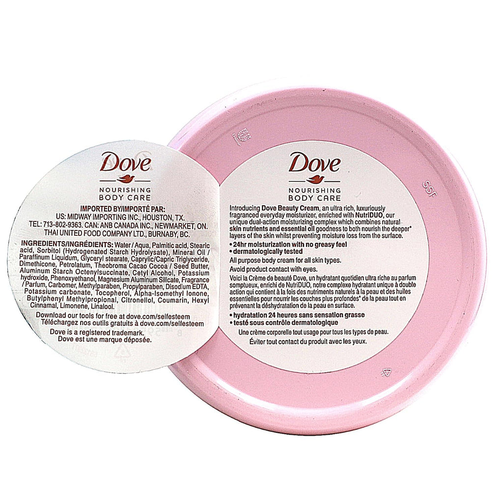 Dove Lotion, Beauty Cream - Normal to Dry Skin, 24-Hour Moisture Travel Size, 2.53 Fl Oz
