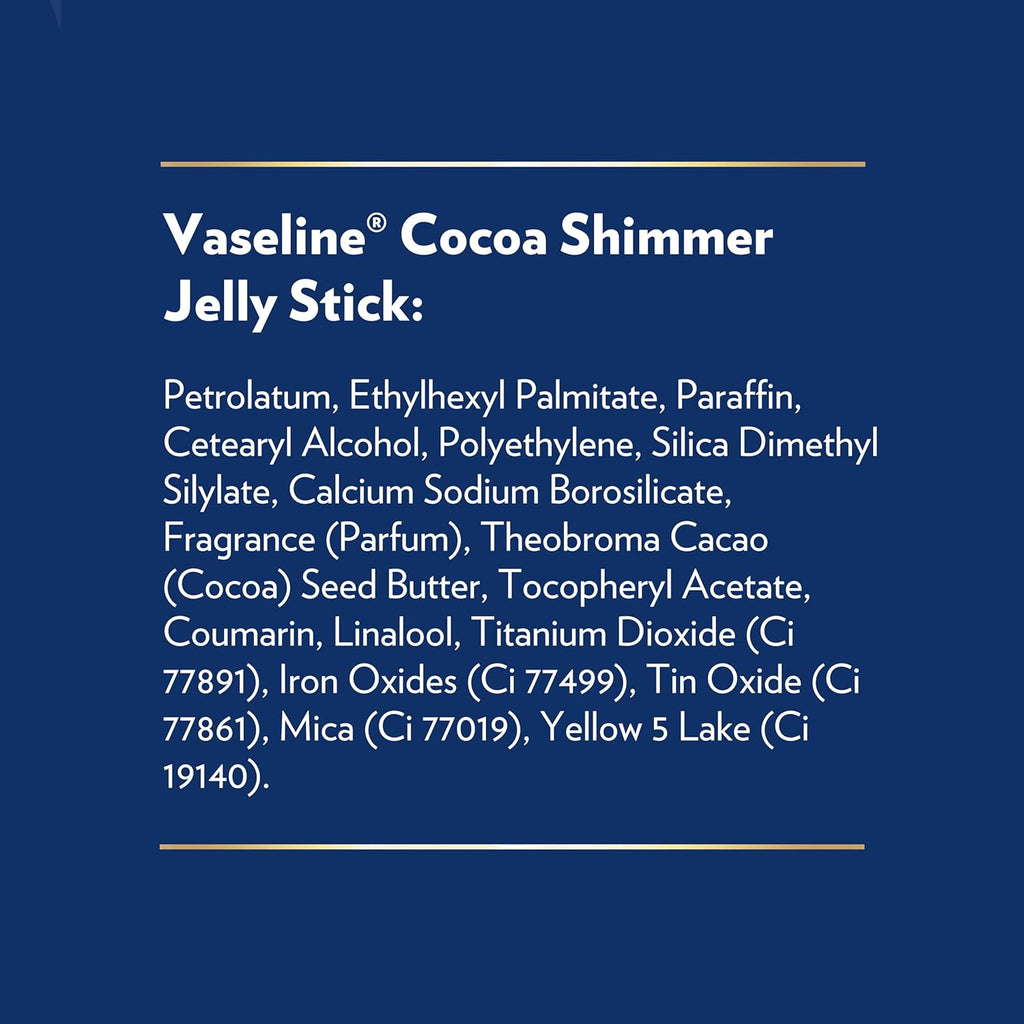 Vaseline Cocoa Shimmer Jelly Stick – Non-Greasy Moisturizer for Glowing Skin, Face & Body Lotion, Travel-Size