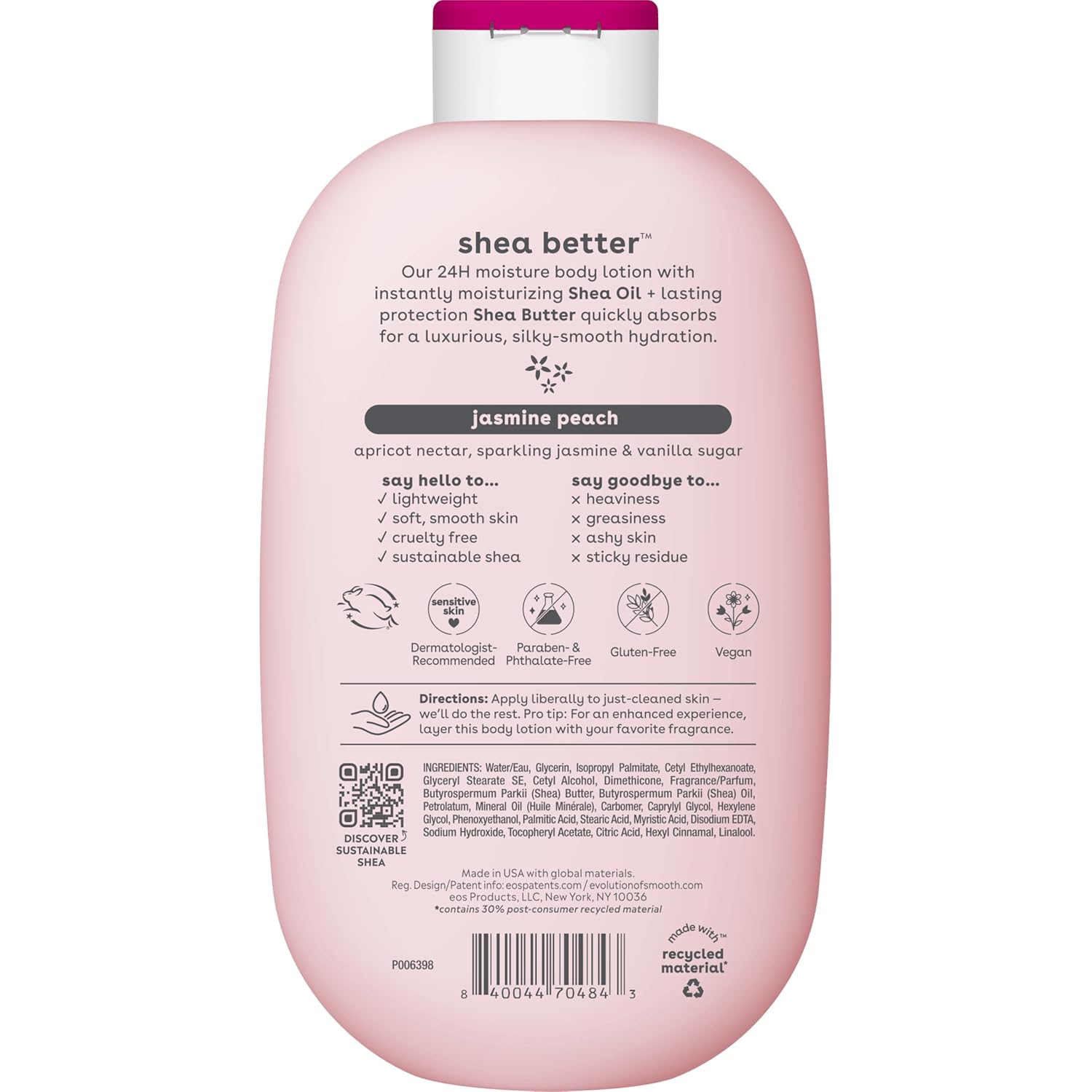 EOS Shea Better Body Lotion, Jasmine Peach