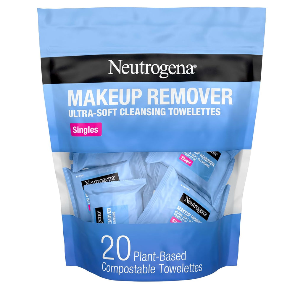 Neutrogena Makeup Remover Face Wipes, Single Facial Cleansing Wipes, 20 Count