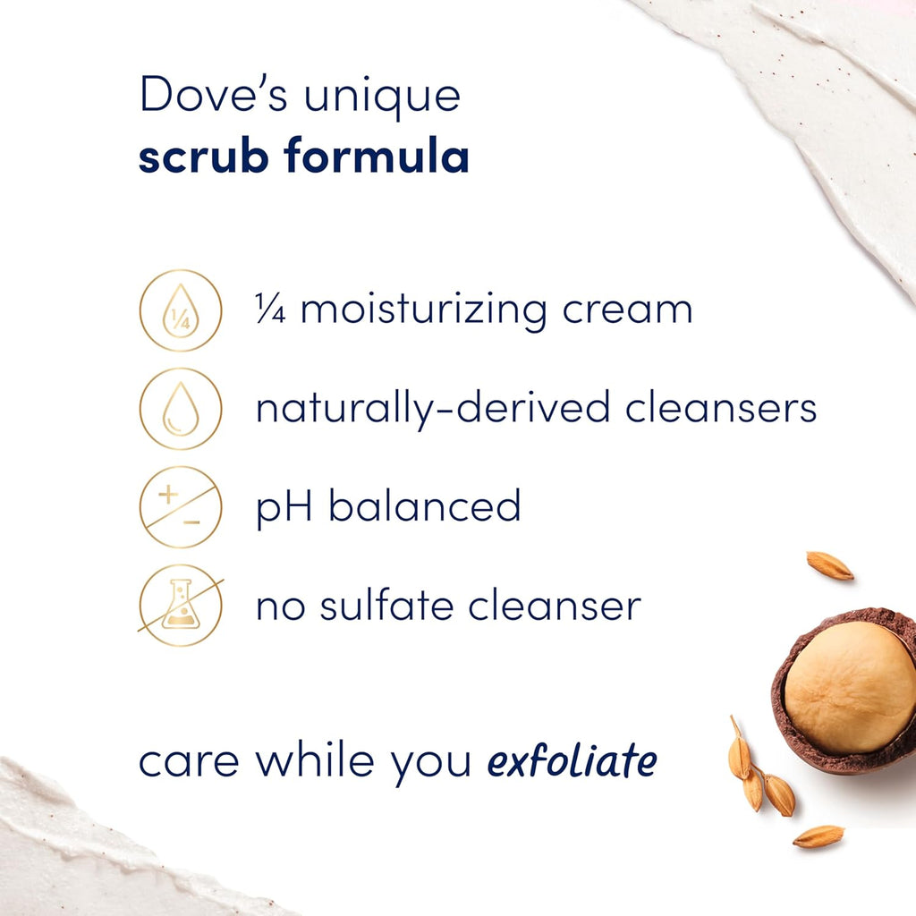 Dove Mini Treat Body Scrub, Crushed Macademia & Rice Milk