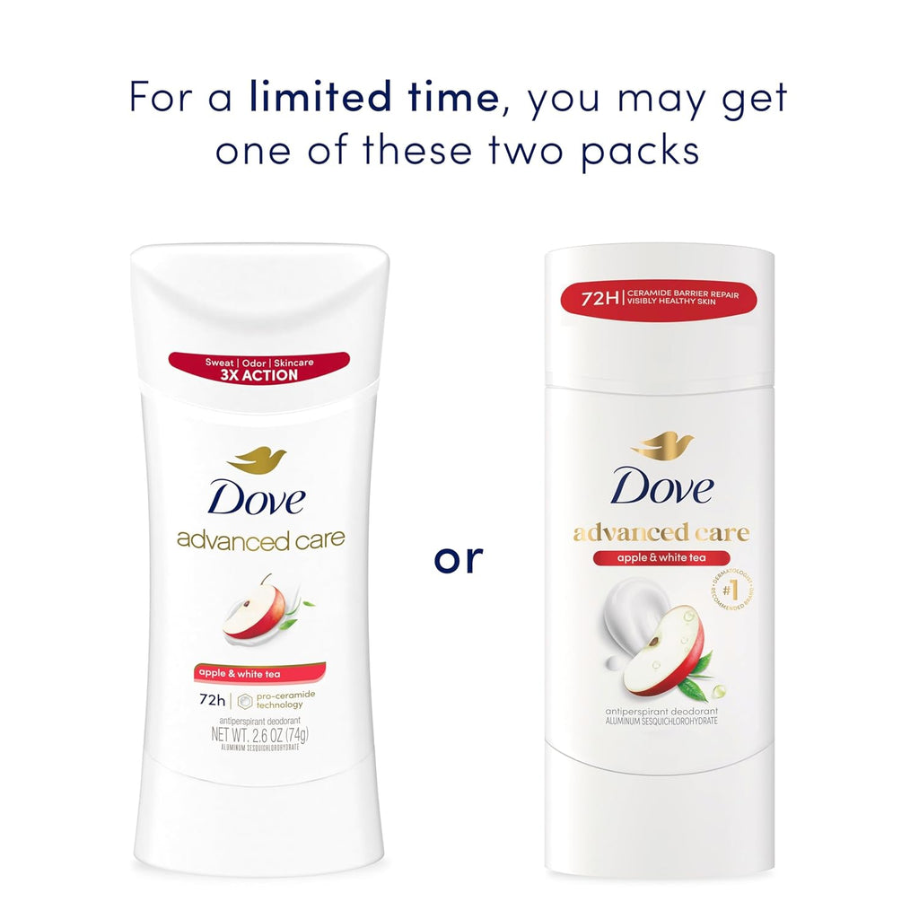 Dove Advanced Care Antiperspirant Deodorant Stick 72hr Apple & White Tea