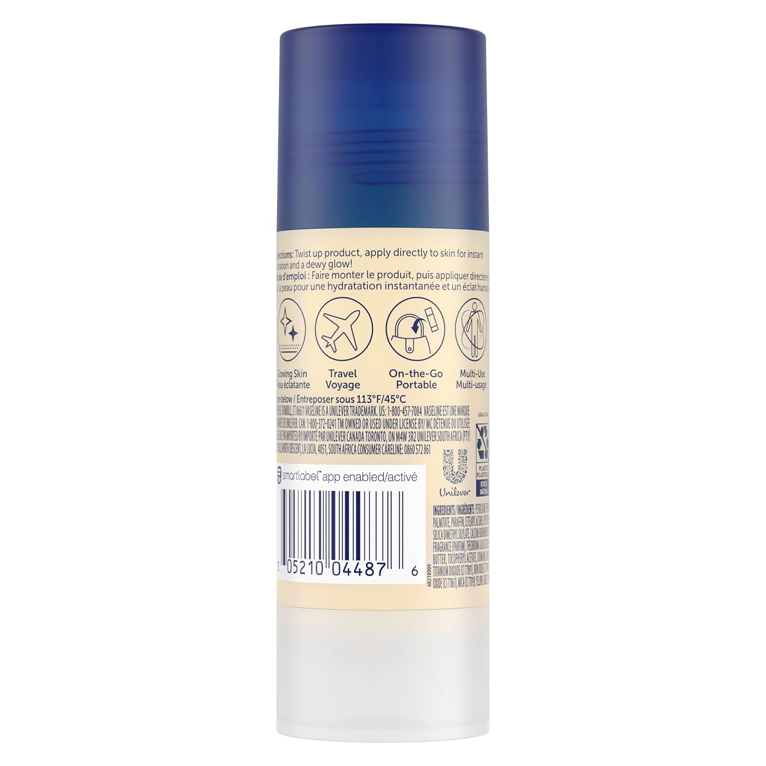 Vaseline Cocoa Shimmer Jelly Stick – Non-Greasy Moisturizer for Glowing Skin, Face & Body Lotion, Travel-Size
