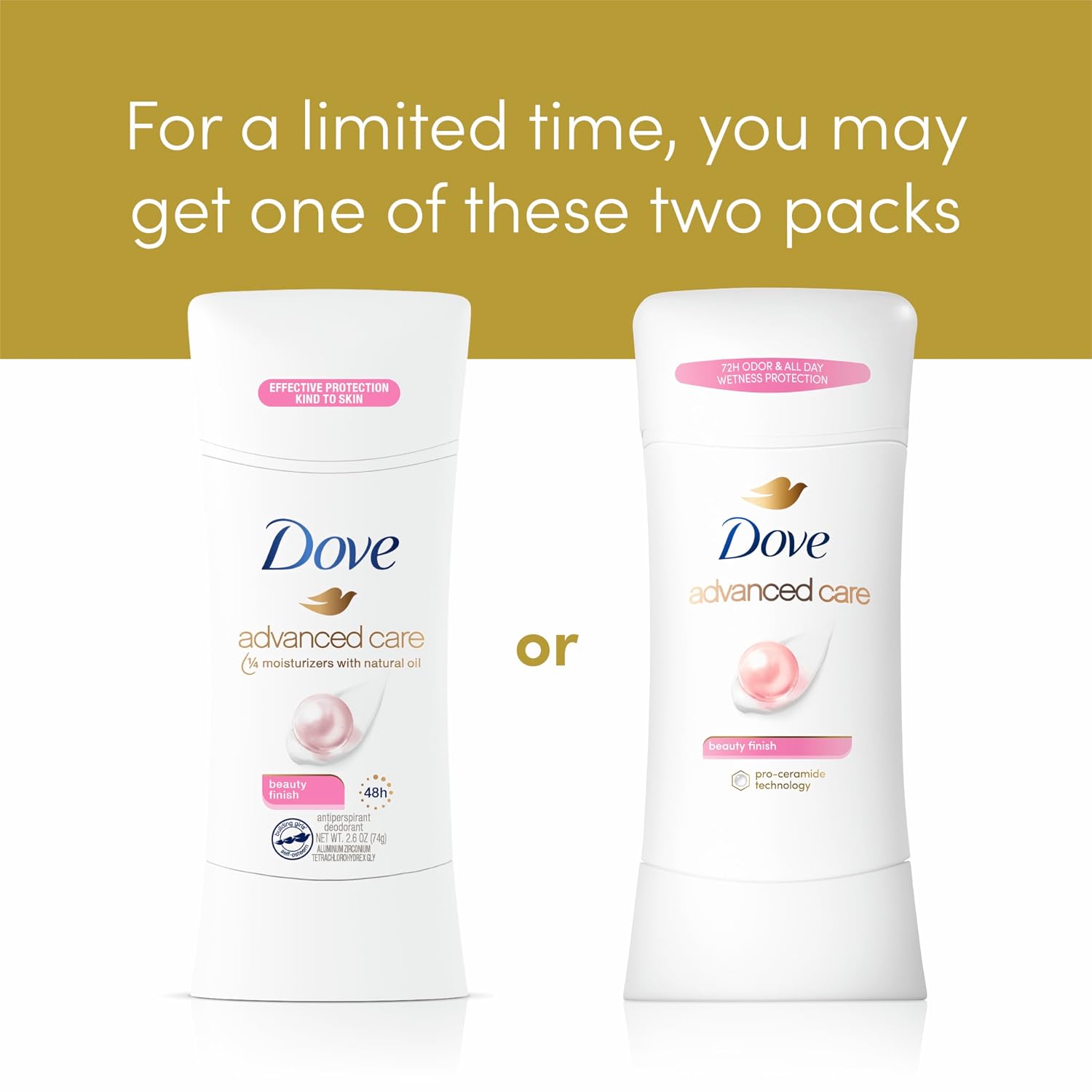 Dove Advanced Care Antiperspirant Deodorant Stick Beauty Finish