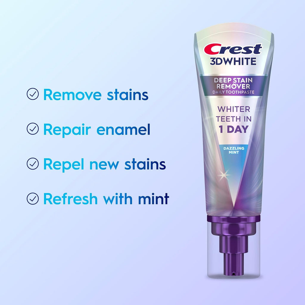 Crest 3DWhite Brilliance Deep Stain Remover Ultra White Toothpaste - Dazzling Mint