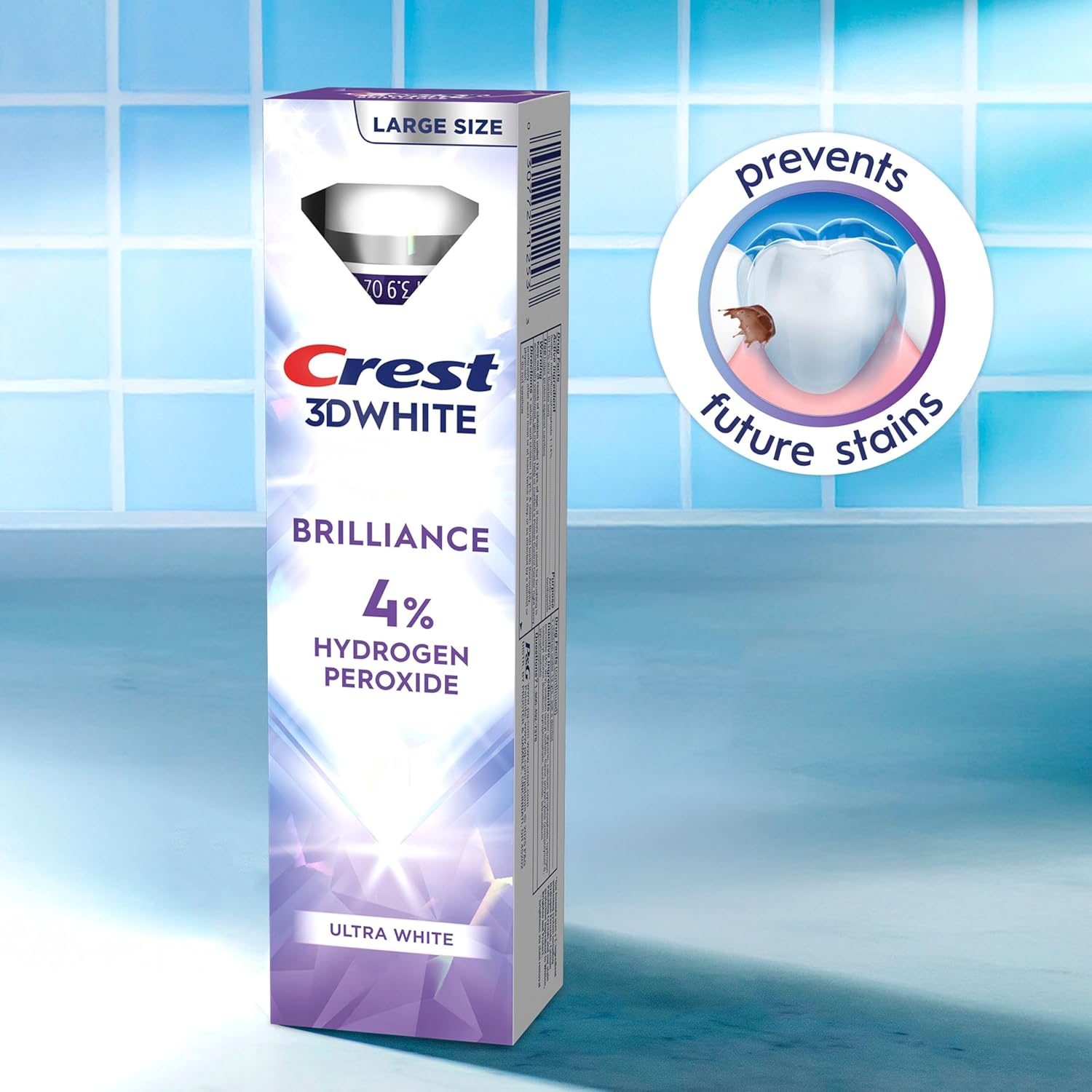 Crest 3D White Brilliance Pro Ultra White Teeth Whitening Toothpaste, 4% Hydrogen Peroxide