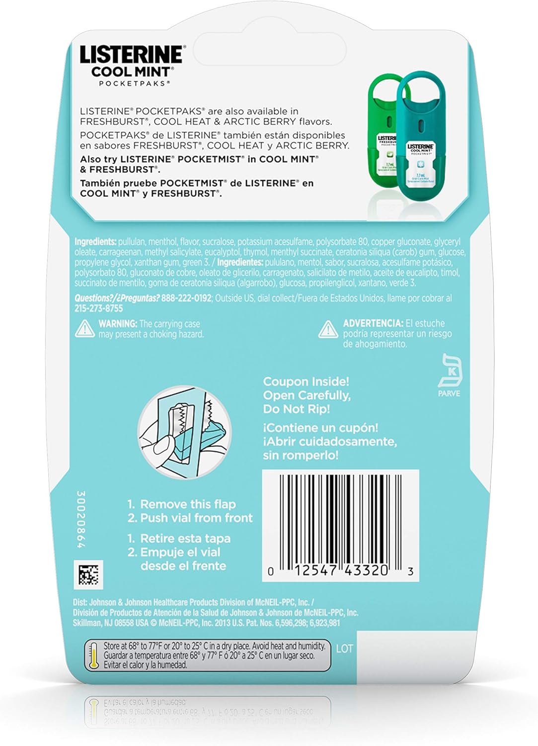 Listerine Pocketpaks Cool Mint - 72