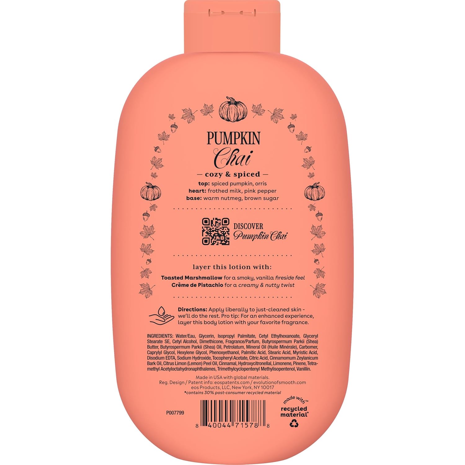 eos Shea Better Body Lotion, Pumpkin Chai, 24-Hour Moisture