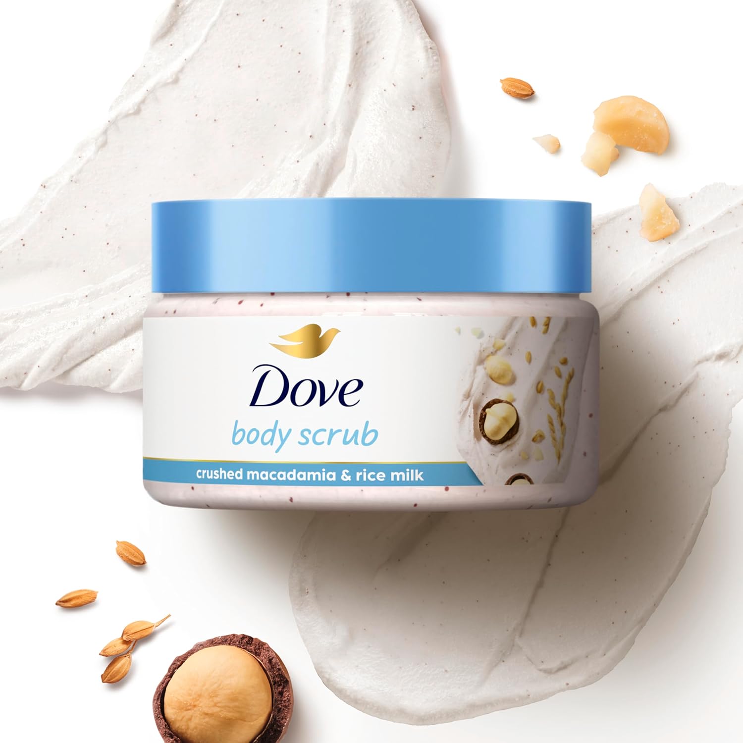Dove Mini Treat Body Scrub, Crushed Macademia & Rice Milk