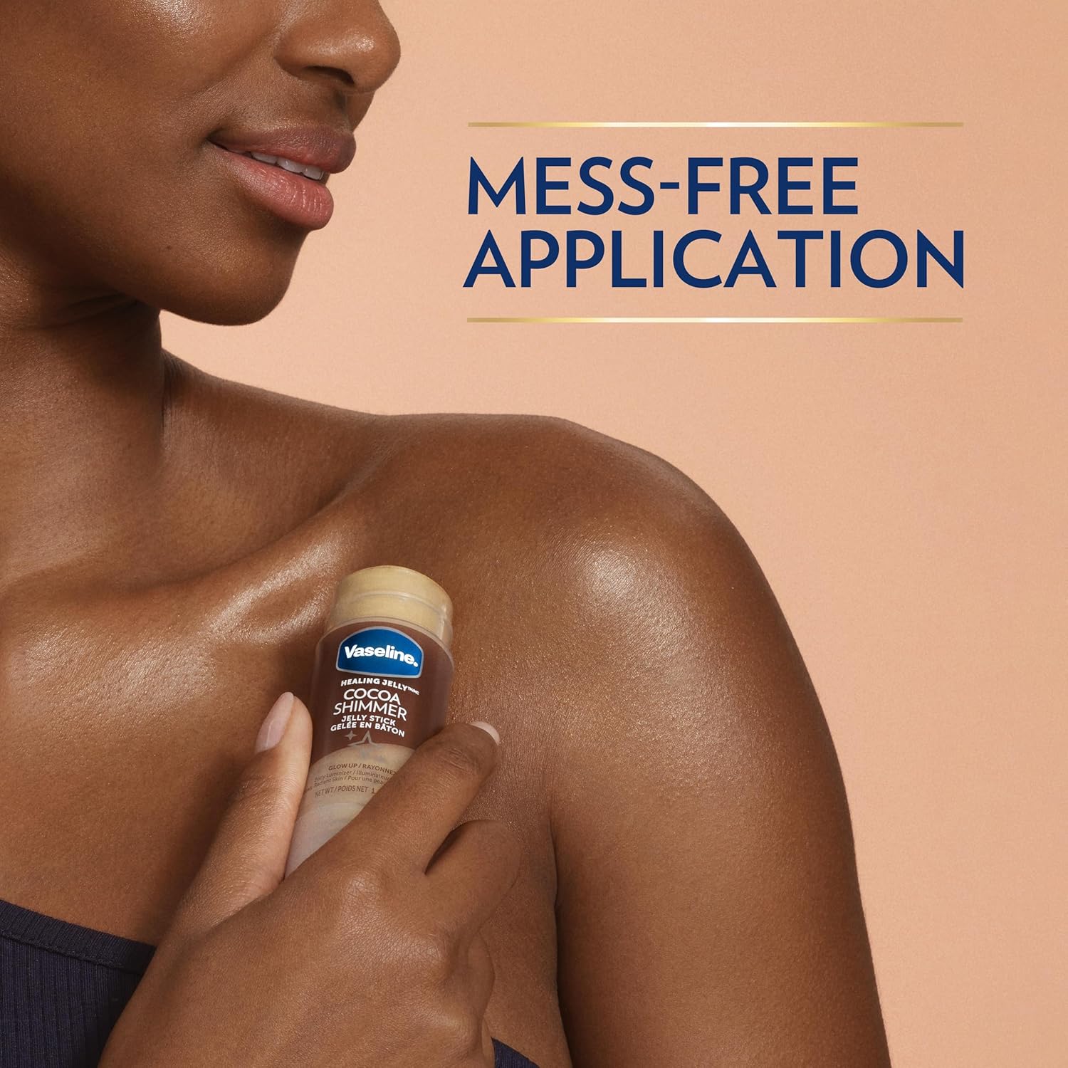 Vaseline Cocoa Shimmer Jelly Stick – Non-Greasy Moisturizer for Glowing Skin, Face & Body Lotion, Travel-Size
