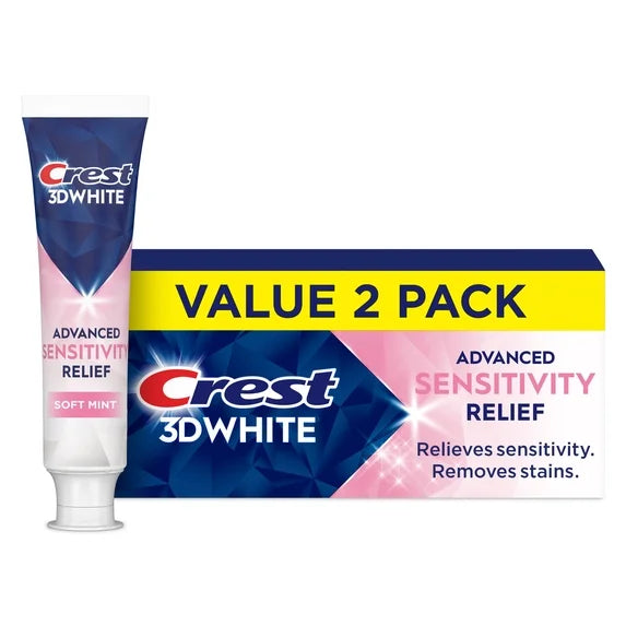 3DWhite Advanced Sensitivity Toothpaste, Soft Min - 2 Pack