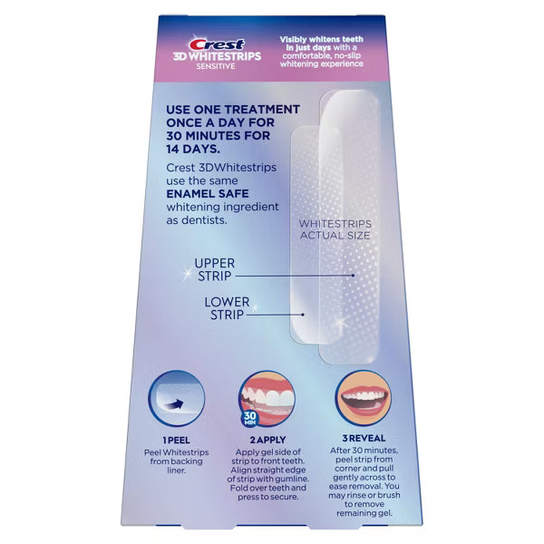 Crest 3D Whitestrips Sensitive At-Home Teeth Whitening Kit, 14 Treatments