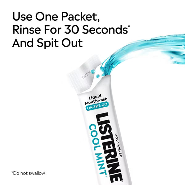 Listerine On-The-Go Alcohol-Free Cool Mint Mouthwash Packets