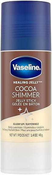 Vaseline Cocoa Shimmer Jelly Stick – Non-Greasy Moisturizer for Glowing Skin, Face & Body Lotion, Travel-Size