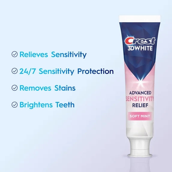 3DWhite Advanced Sensitivity Toothpaste, Soft Min - 2 Pack