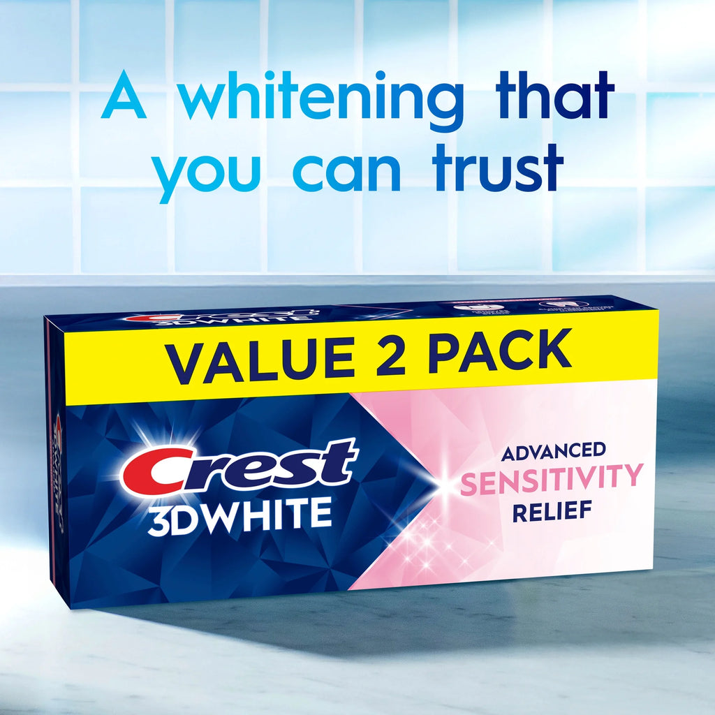 3DWhite Advanced Sensitivity Toothpaste, Soft Min - 2 Pack