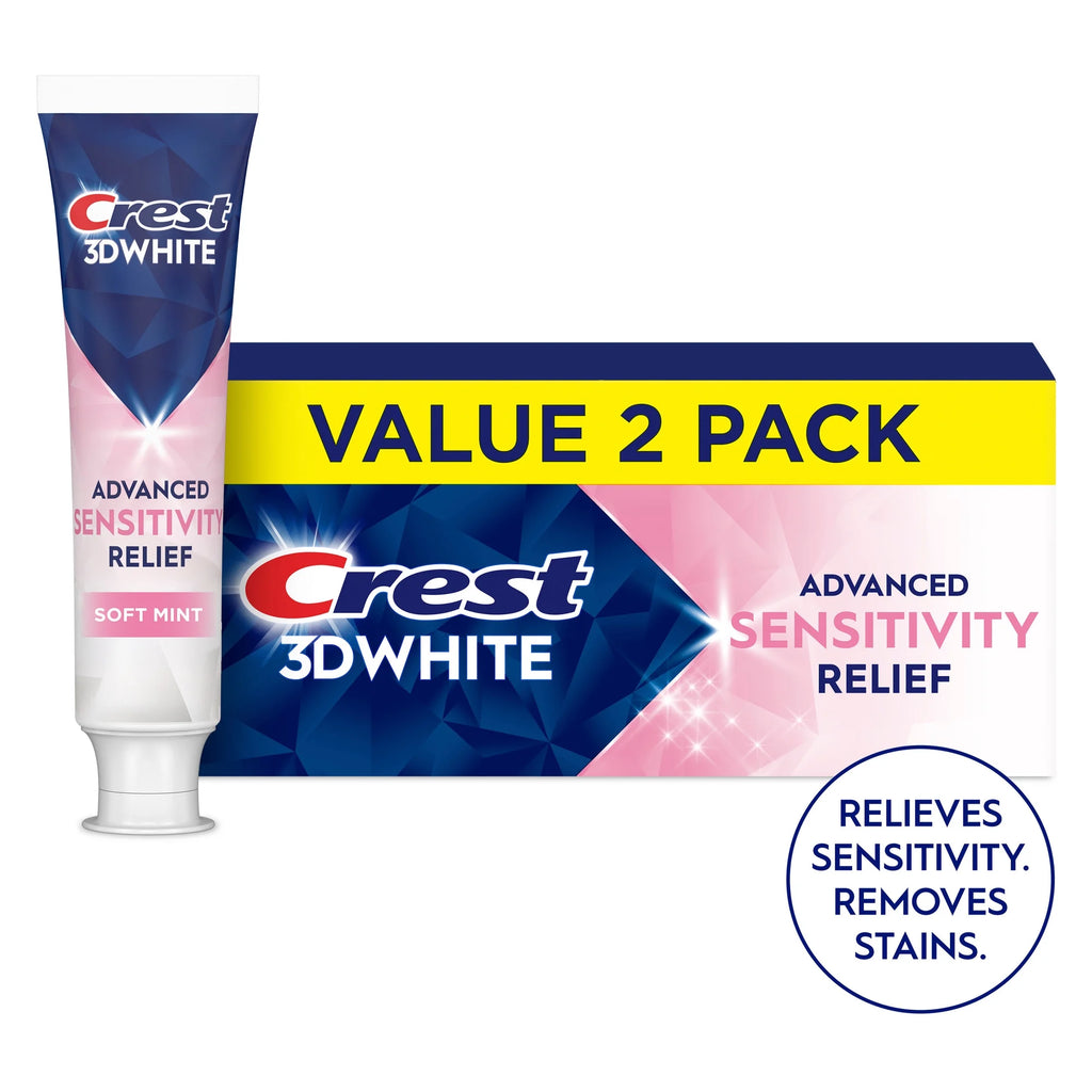 3DWhite Advanced Sensitivity Toothpaste, Soft Min - 2 Pack